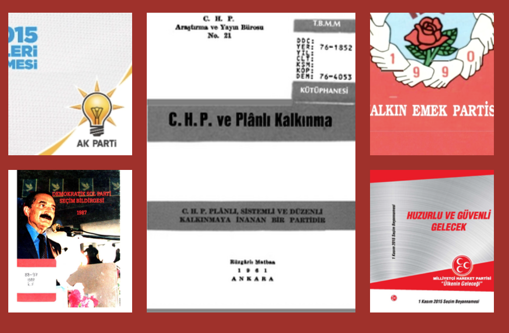 Collage of Turkish election manifesto front pages